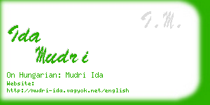 ida mudri business card